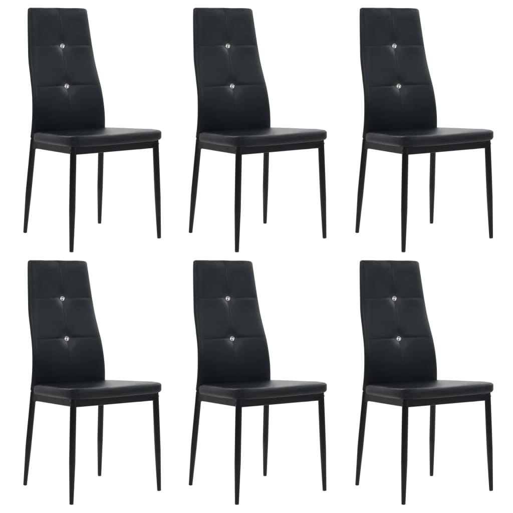 8718475711094_a_en_hd_1 vidaXL Dining Chairs 6 pcs Black Faux Leather - Image 1