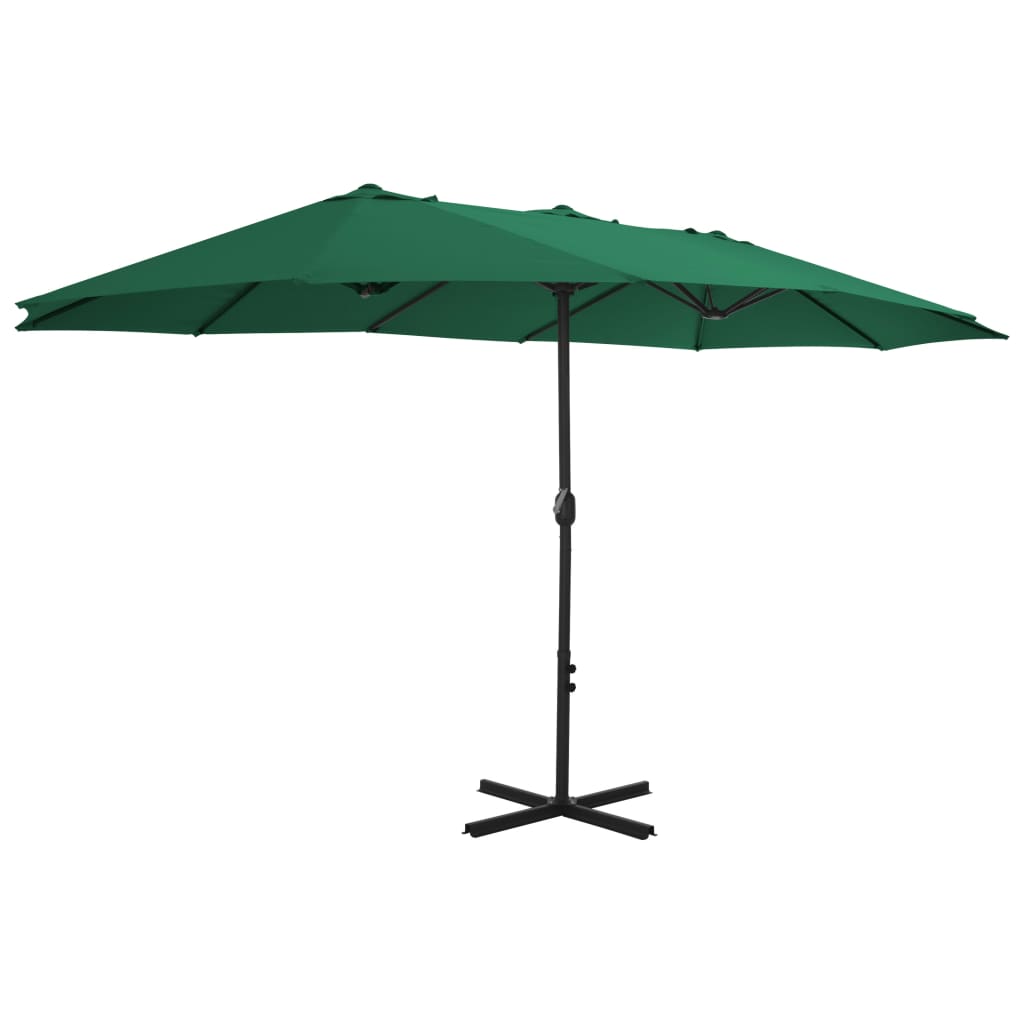 8718475711193_g_en_hd_1 vidaXL Garden Parasol with Aluminium Pole 460x270 cm Green - Image 2