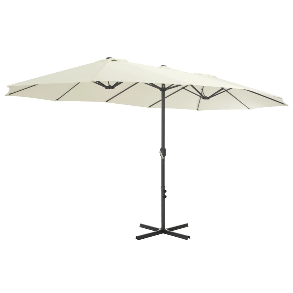 8718475711209_g_en_hd_2 vidaXL Garden Parasol with Aluminium Pole 460x270 cm Sand - Image 3