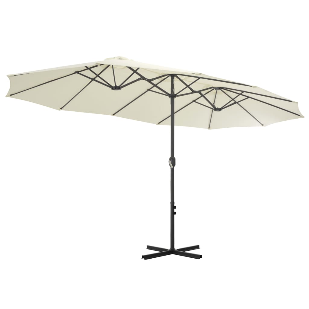 8718475711209_g_en_hd_3 vidaXL Garden Parasol with Aluminium Pole 460x270 cm Sand - Image 4