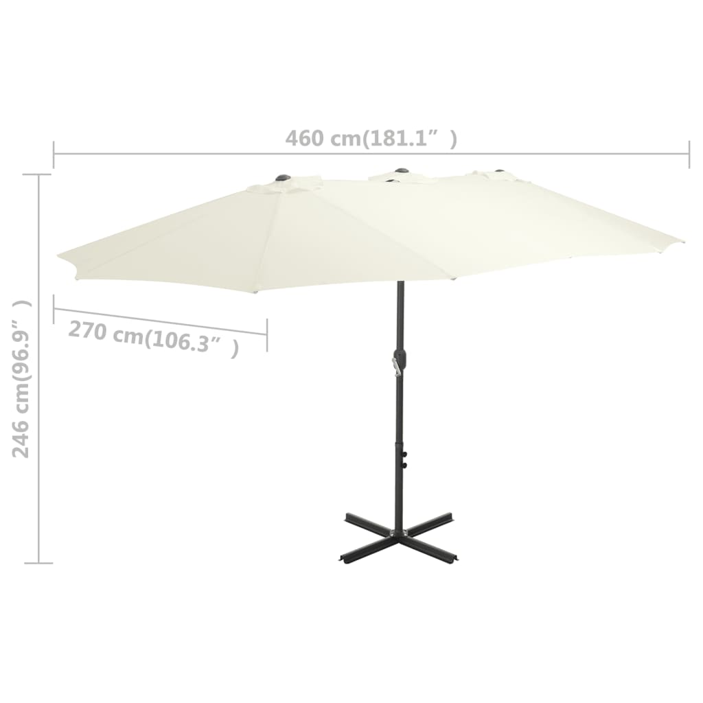 8718475711209_g_en_hd_6 vidaXL Garden Parasol with Aluminium Pole 460x270 cm Sand - Image 7
