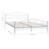 vidaXL Bed Frame without Mattress White Metal 137x187 cm Double - Image 6