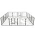 vidaXL Dog Playpen 16 Panels Steel 80x80 cm Black