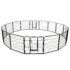 vidaXL Dog Playpen 16 Panels Steel 80x80 cm Black - Image 4