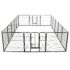 vidaXL Dog Playpen 16 Panels Steel 80x80 cm Black - Image 5
