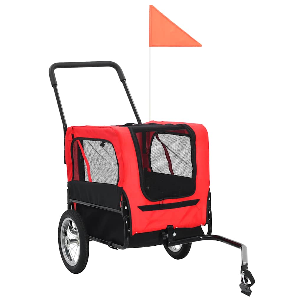 8718475718031_g_en_hd_10 vidaXL 2-in-1 Pet Bike Trailer & Jogging Stroller Red and Black - Image 11
