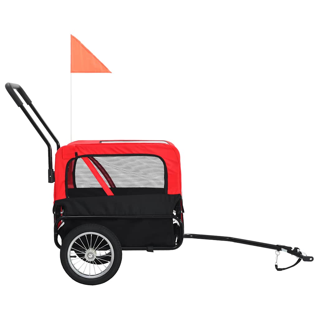 8718475718031_g_en_hd_2 vidaXL 2-in-1 Pet Bike Trailer & Jogging Stroller Red and Black - Image 3
