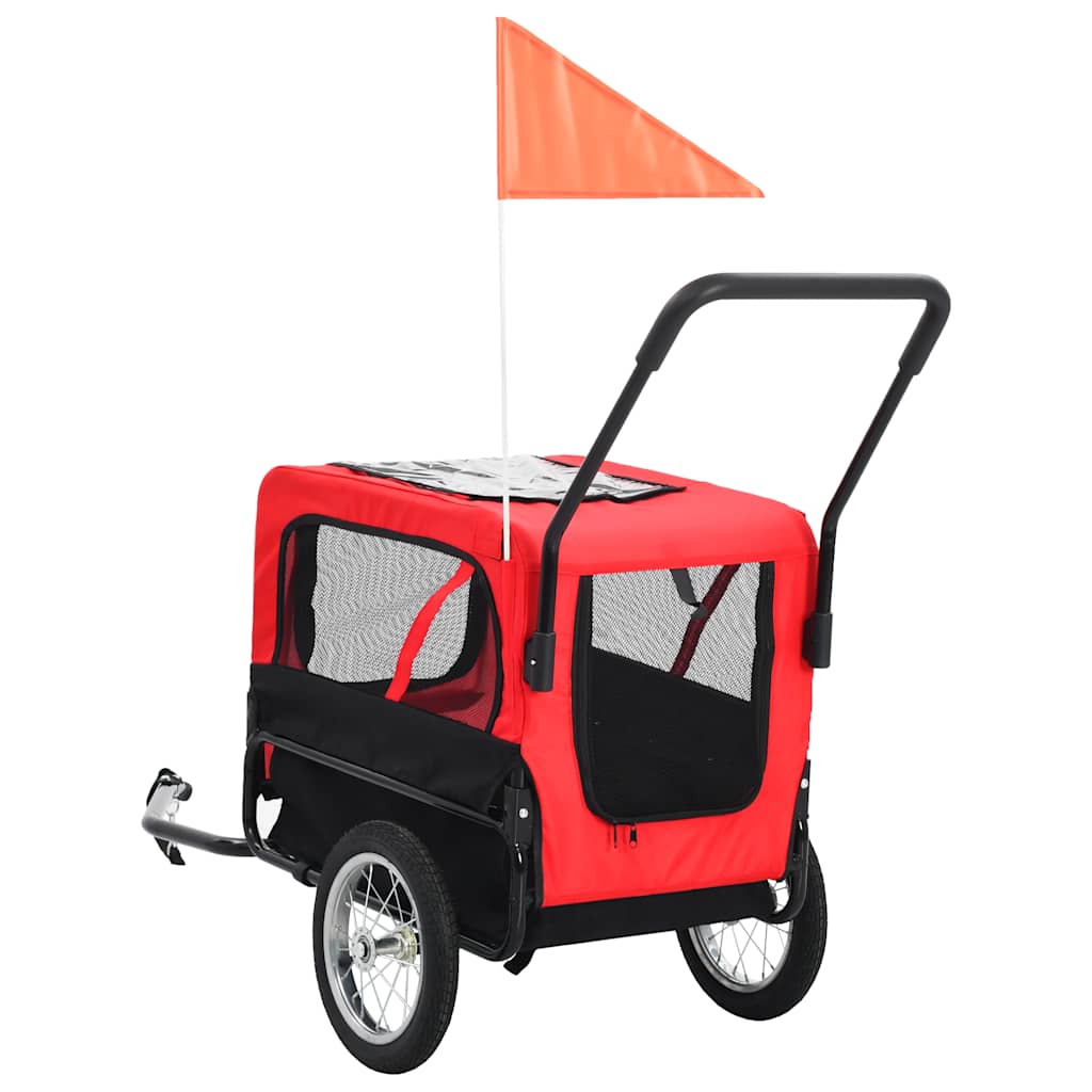 8718475718031_g_en_hd_3 vidaXL 2-in-1 Pet Bike Trailer & Jogging Stroller Red and Black - Image 4