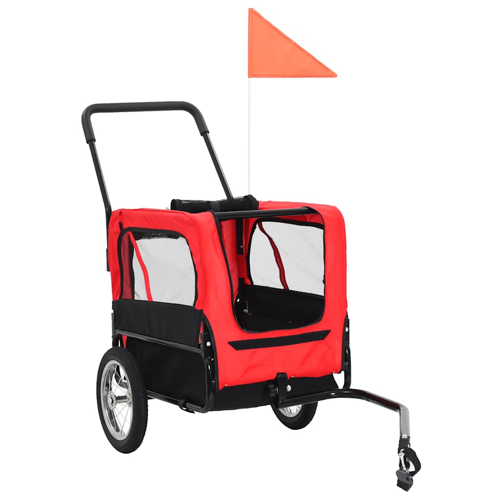 8718475718031_g_en_hd_9 vidaXL 2-in-1 Pet Bike Trailer & Jogging Stroller Red and Black - Image 10