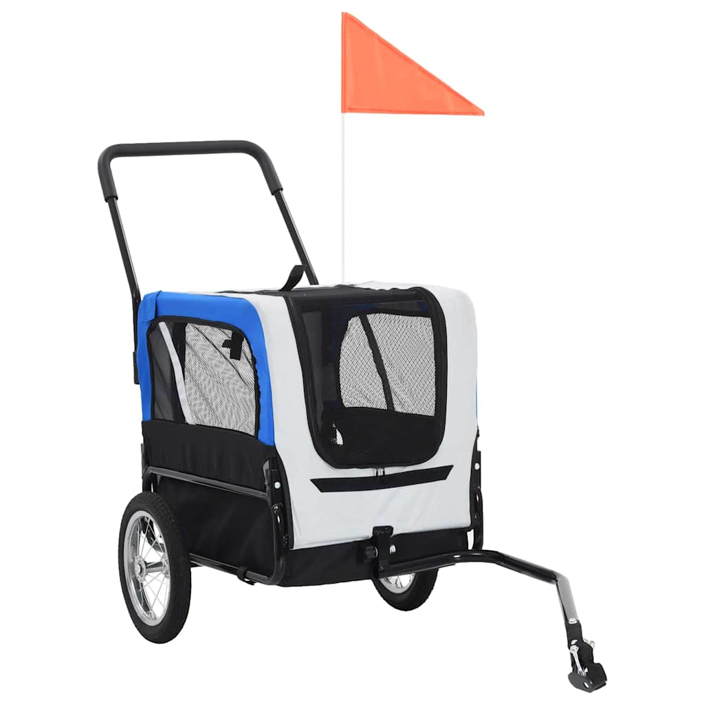 8718475718048_g_en_hd_10 vidaXL 2-in-1 Pet Bike Trailer & Jogging Stroller Grey and Blue - Image 11