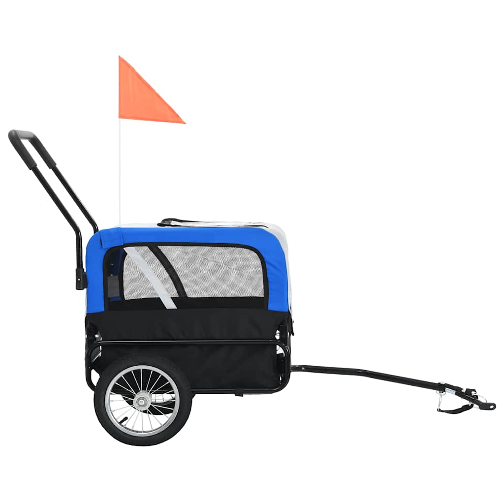 8718475718048_g_en_hd_2 vidaXL 2-in-1 Pet Bike Trailer & Jogging Stroller Grey and Blue - Image 3