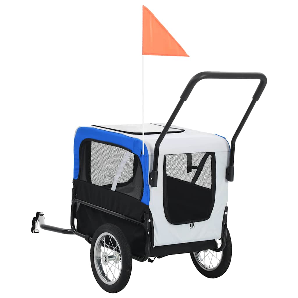 8718475718048_g_en_hd_3 vidaXL 2-in-1 Pet Bike Trailer & Jogging Stroller Grey and Blue - Image 4