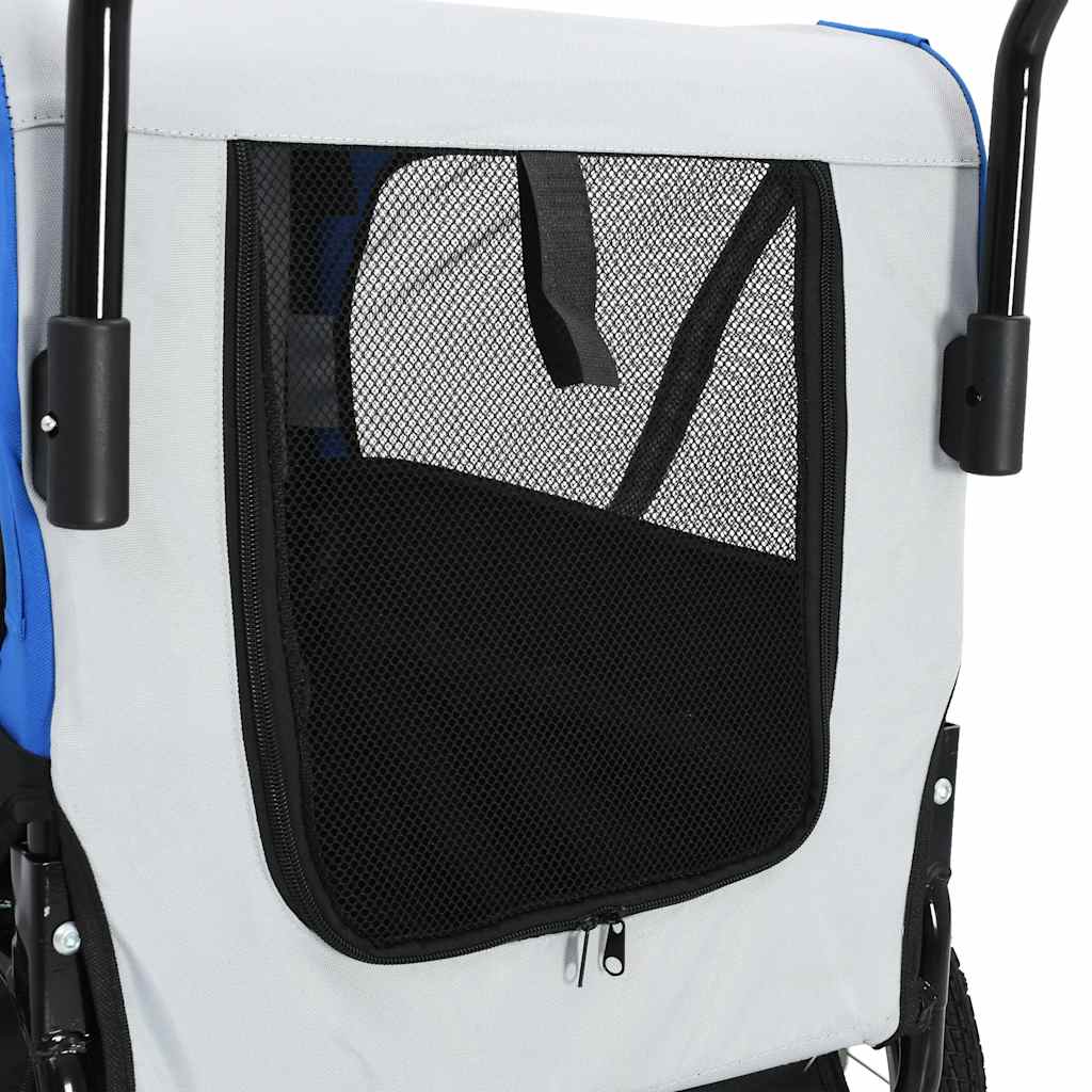 8718475718048_g_en_hd_5 vidaXL 2-in-1 Pet Bike Trailer & Jogging Stroller Grey and Blue - Image 6