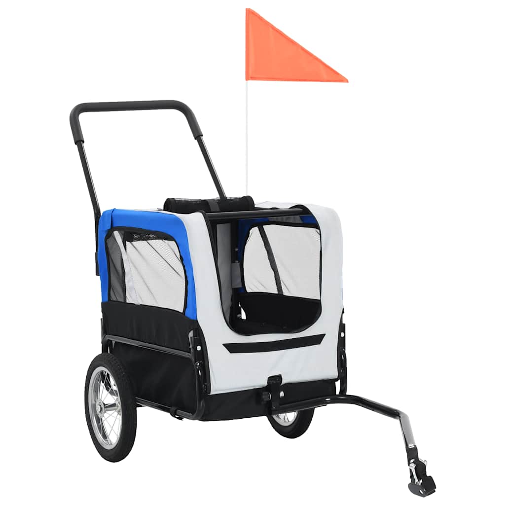 8718475718048_g_en_hd_9 vidaXL 2-in-1 Pet Bike Trailer & Jogging Stroller Grey and Blue - Image 10