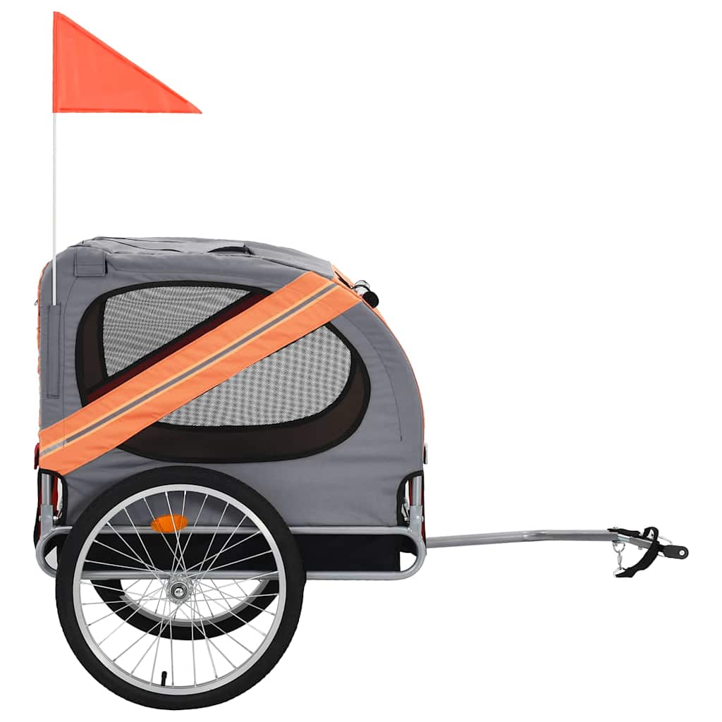 8718475718055_g_en_hd_1 vidaXL Pet Bike Trailer Orange and Grey - Image 2