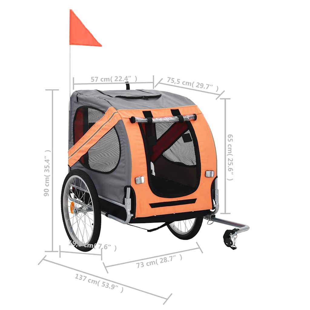 8718475718055_g_en_hd_5 vidaXL Pet Bike Trailer Orange and Grey - Image 6