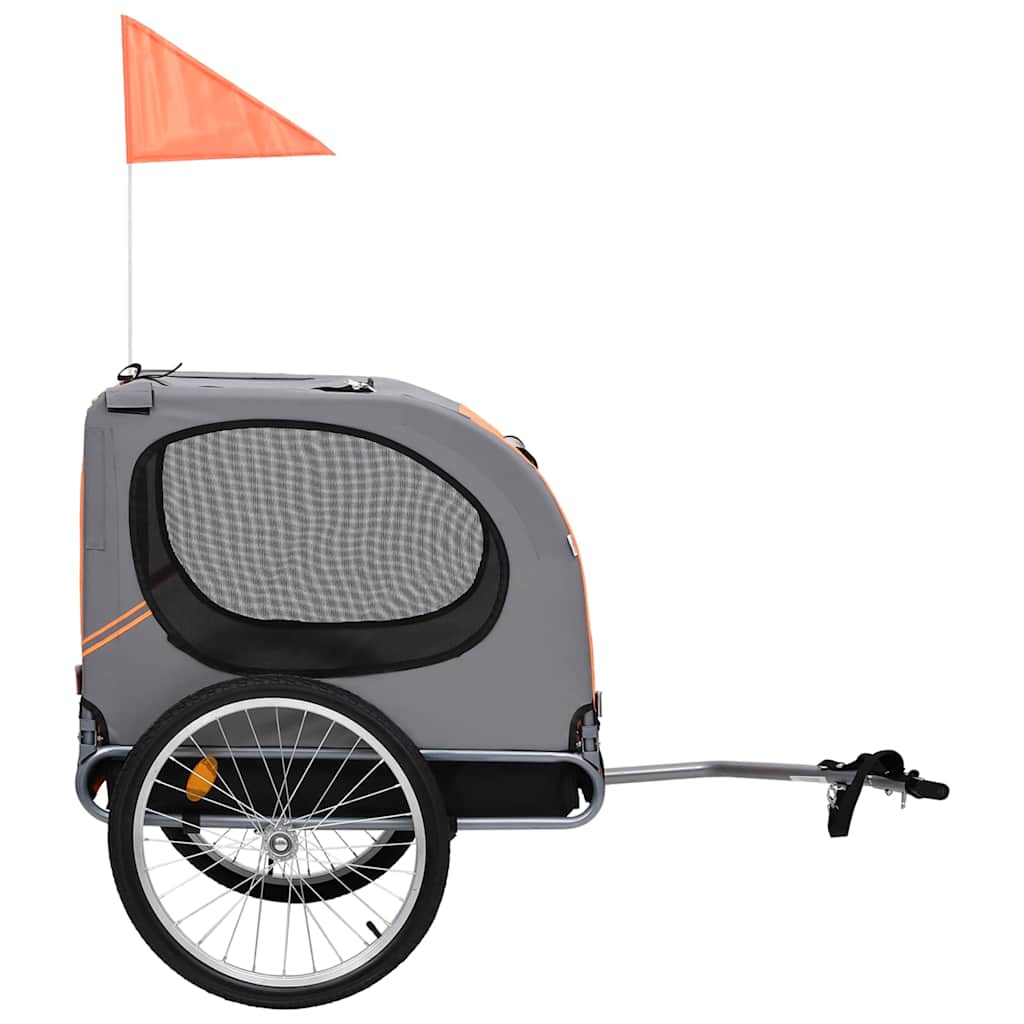 8718475718086_g_en_hd_1 vidaXL Pet Bike Trailer Orange and Grey - Image 2