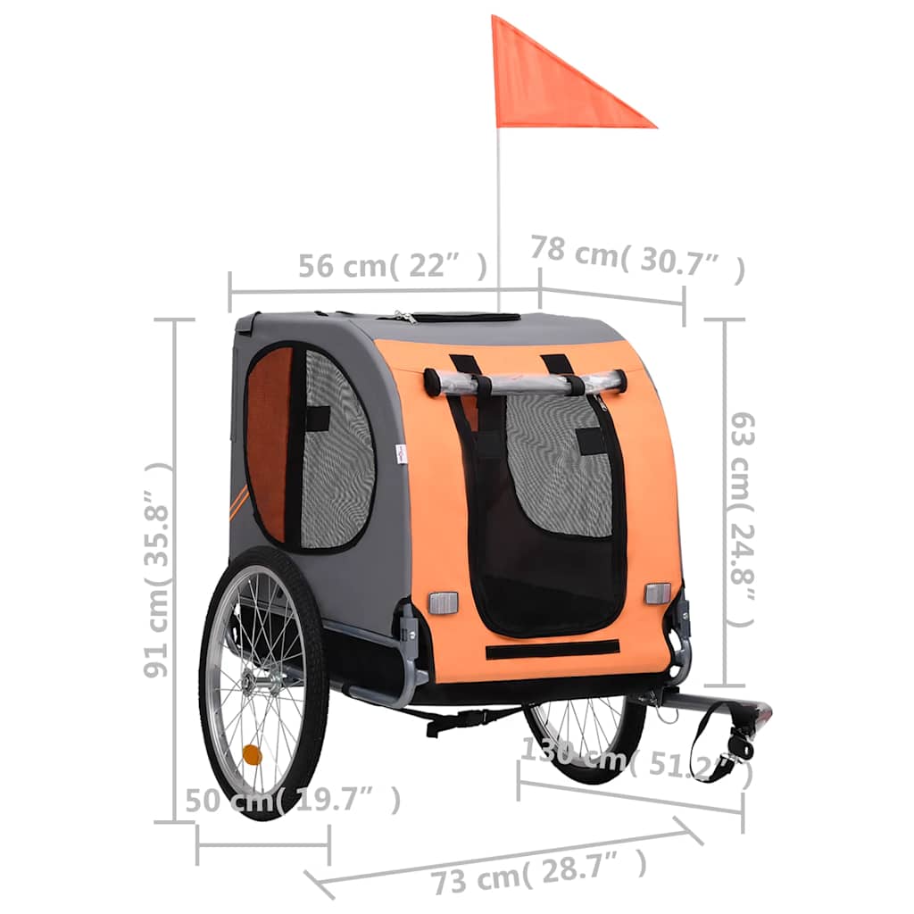 8718475718086_g_en_hd_6 vidaXL Pet Bike Trailer Orange and Grey - Image 7