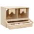 vidaXL Chicken Laying Nest 2 Compartments 63x40x45 cm Solid Pine Wood - Image 4