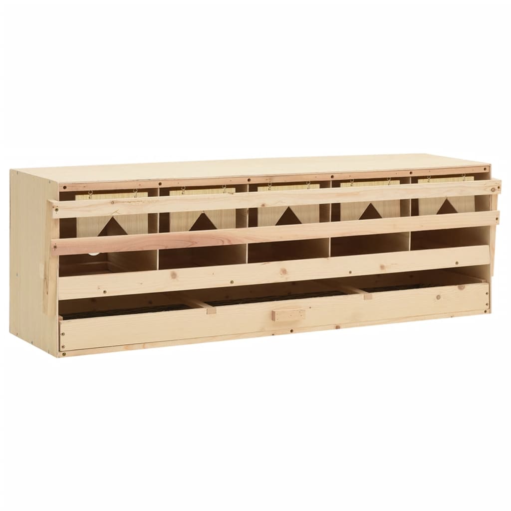 8718475721420_a_en_hd_1 vidaXL Chicken Laying Nest 5 Compartments 117x33x38 cm Solid Pine Wood - Image 1