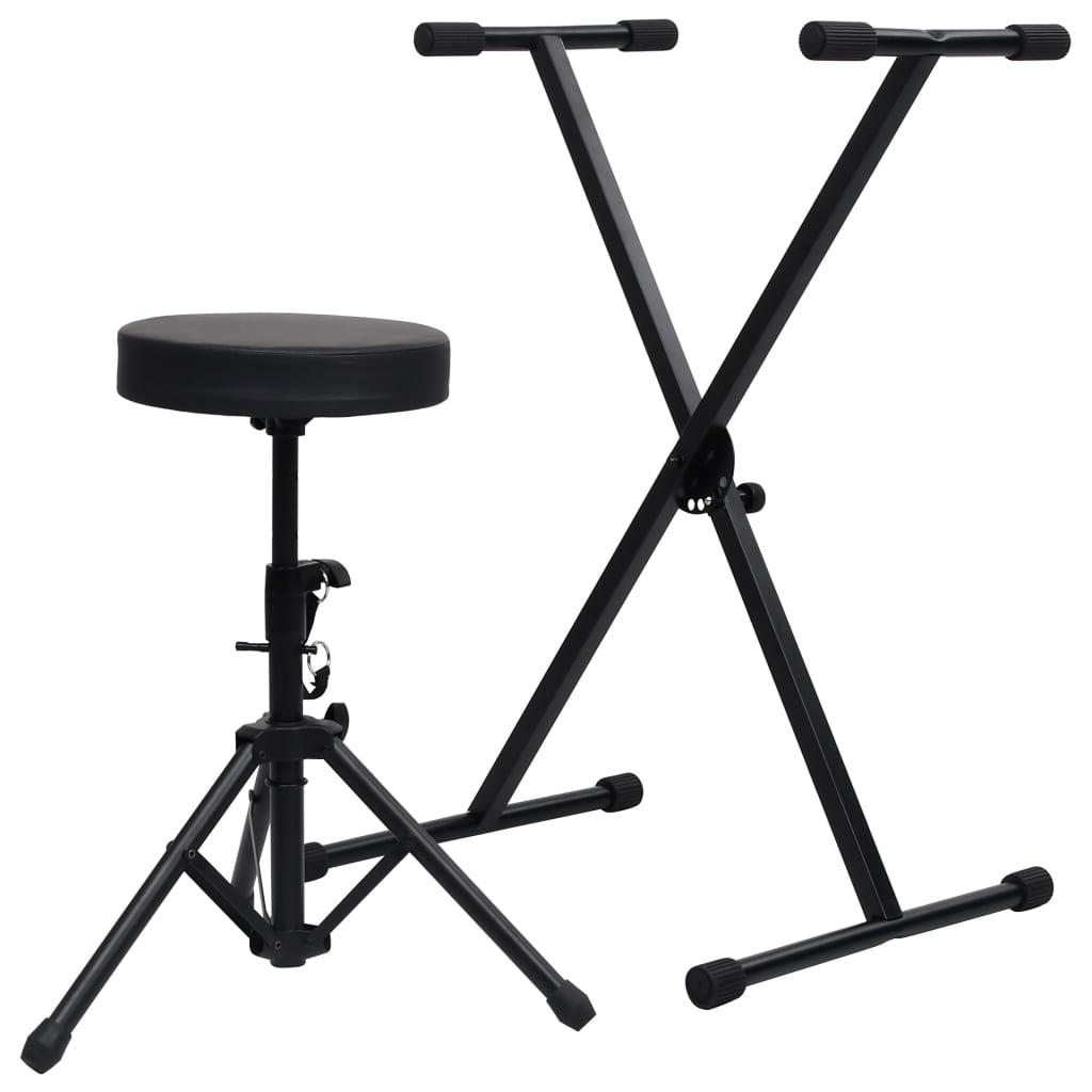 8718475722250_g_en_hd_1 vidaXL Keyboard Stand and Stool Set Black - Image 2