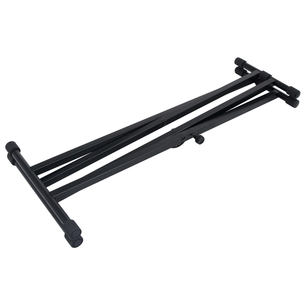 8718475722274_g_en_hd_3 vidaXL Double Braced Keyboard Stand and Stool Set Black - Image 4