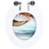 vidaXL WC Toilet Seat with Soft Close Lid MDF Muschel Design - Image 5