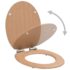 vidaXL WC Toilet Seat with Soft Close Lid MDF Bamboo Design - Image 2