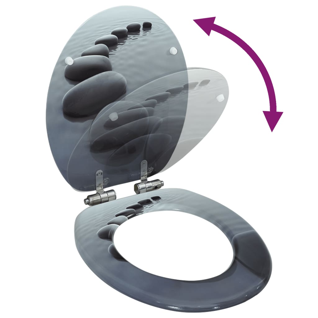 8718475722809_g_en_hd_1 vidaXL WC Toilet Seat with Soft Close Lid MDF Stones Design - Image 2