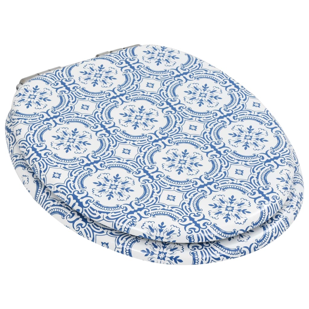 8718475722861_g_en_hd_2 vidaXL WC Toilet Seat with Soft Close Lid MDF Porcelain Design - Image 3