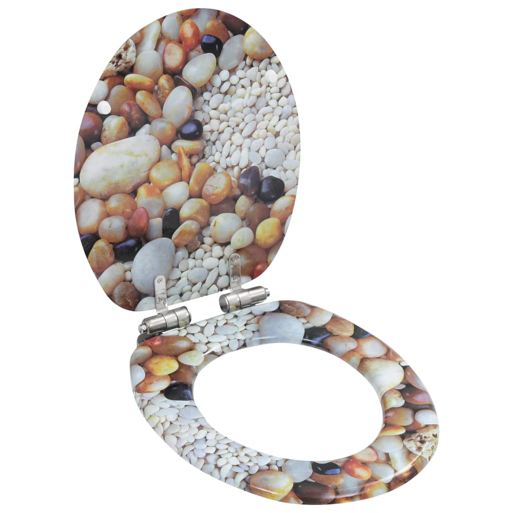 8718475722878_a_en_hd_1 vidaXL WC Toilet Seat with Soft Close Lid MDF Pebbles Design - Image 1