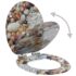 vidaXL WC Toilet Seat with Soft Close Lid MDF Pebbles Design - Image 2