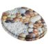 vidaXL WC Toilet Seat with Soft Close Lid MDF Pebbles Design - Image 3
