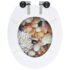 vidaXL WC Toilet Seat with Soft Close Lid MDF Pebbles Design - Image 5