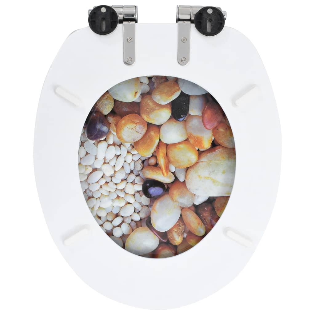 8718475722878_g_en_hd_4 vidaXL WC Toilet Seat with Soft Close Lid MDF Pebbles Design - Image 5