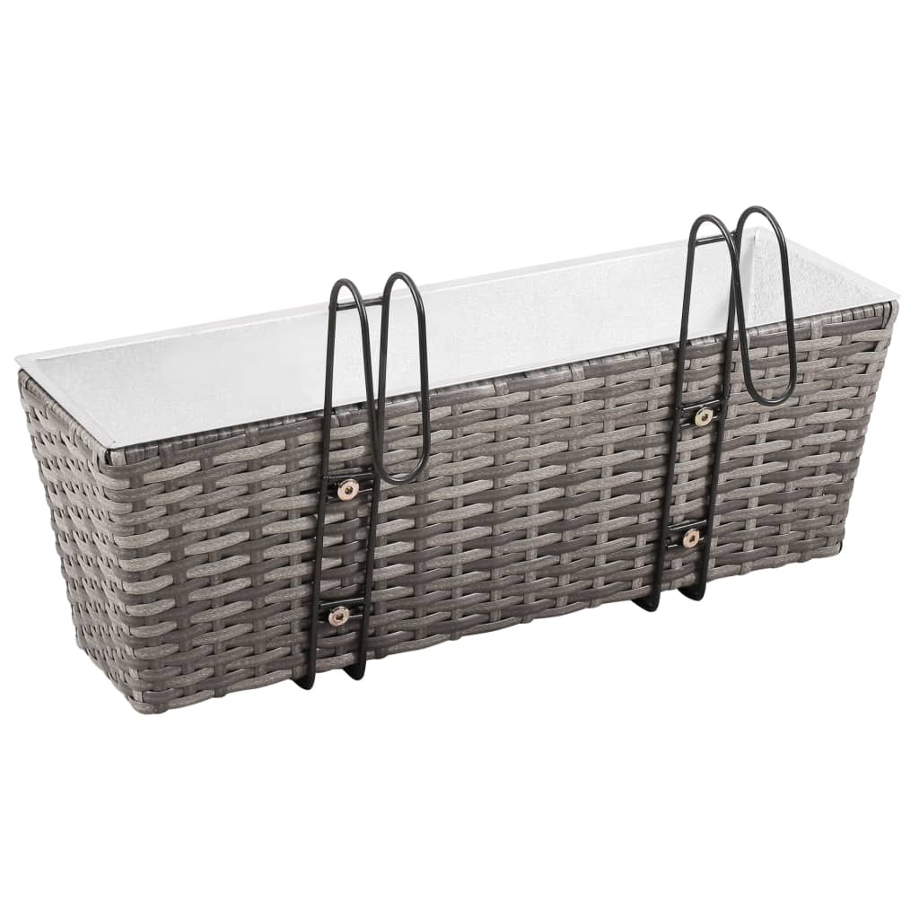 8718475723363_g_en_hd_3 vidaXL Balcony Raised Beds 2 pcs 50 cm Grey Poly Rattan - Image 4
