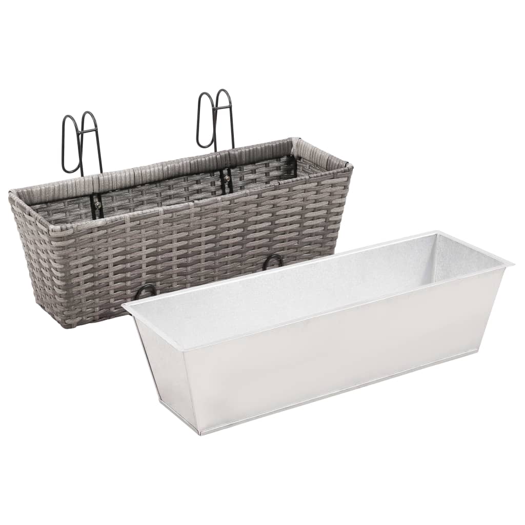 8718475723363_g_en_hd_5 vidaXL Balcony Raised Beds 2 pcs 50 cm Grey Poly Rattan - Image 6