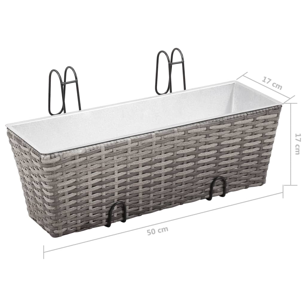8718475723363_g_en_hd_7 vidaXL Balcony Raised Beds 2 pcs 50 cm Grey Poly Rattan - Image 8