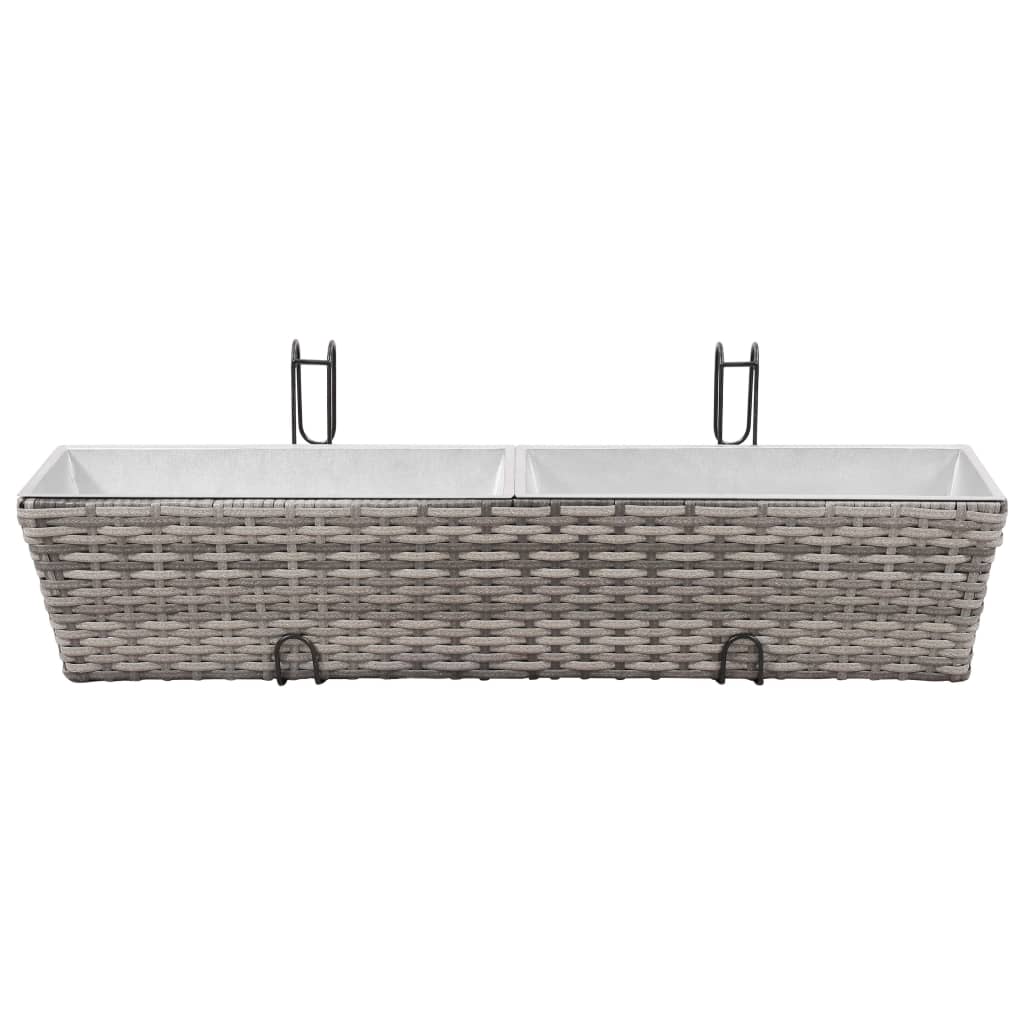 8718475723370_g_en_hd_2 vidaXL Balcony Raised Beds 2 pcs 80 cm Grey Poly Rattan - Image 3