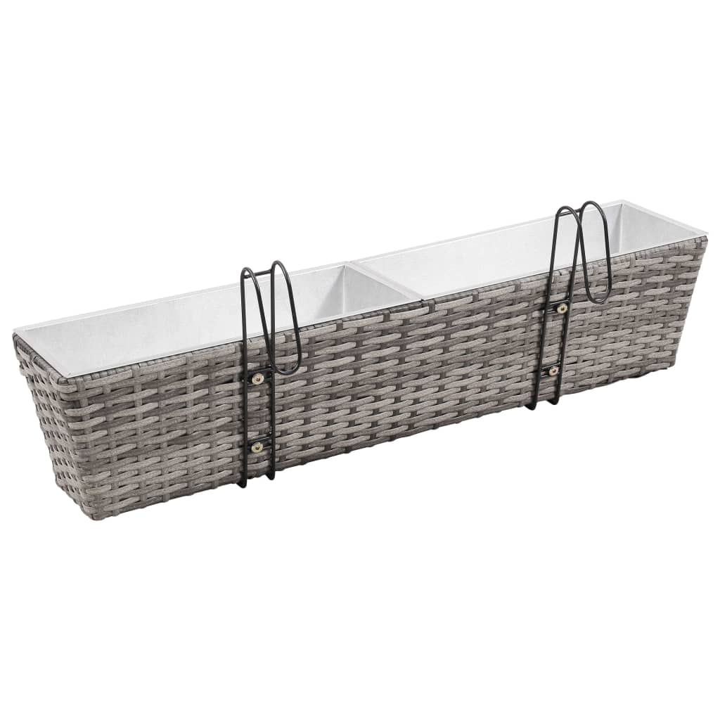 8718475723370_g_en_hd_3 vidaXL Balcony Raised Beds 2 pcs 80 cm Grey Poly Rattan - Image 4