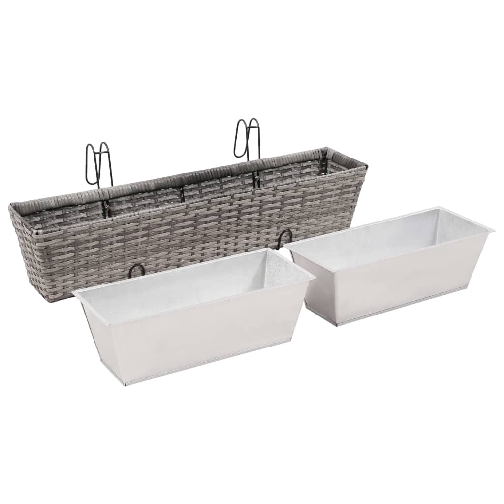 8718475723370_g_en_hd_5 vidaXL Balcony Raised Beds 2 pcs 80 cm Grey Poly Rattan - Image 6