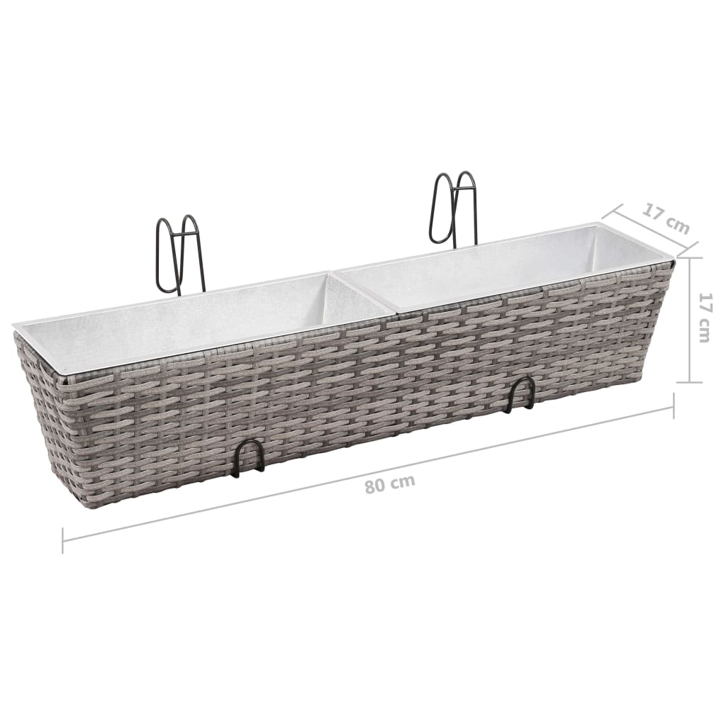 8718475723370_g_en_hd_7 vidaXL Balcony Raised Beds 2 pcs 80 cm Grey Poly Rattan - Image 8