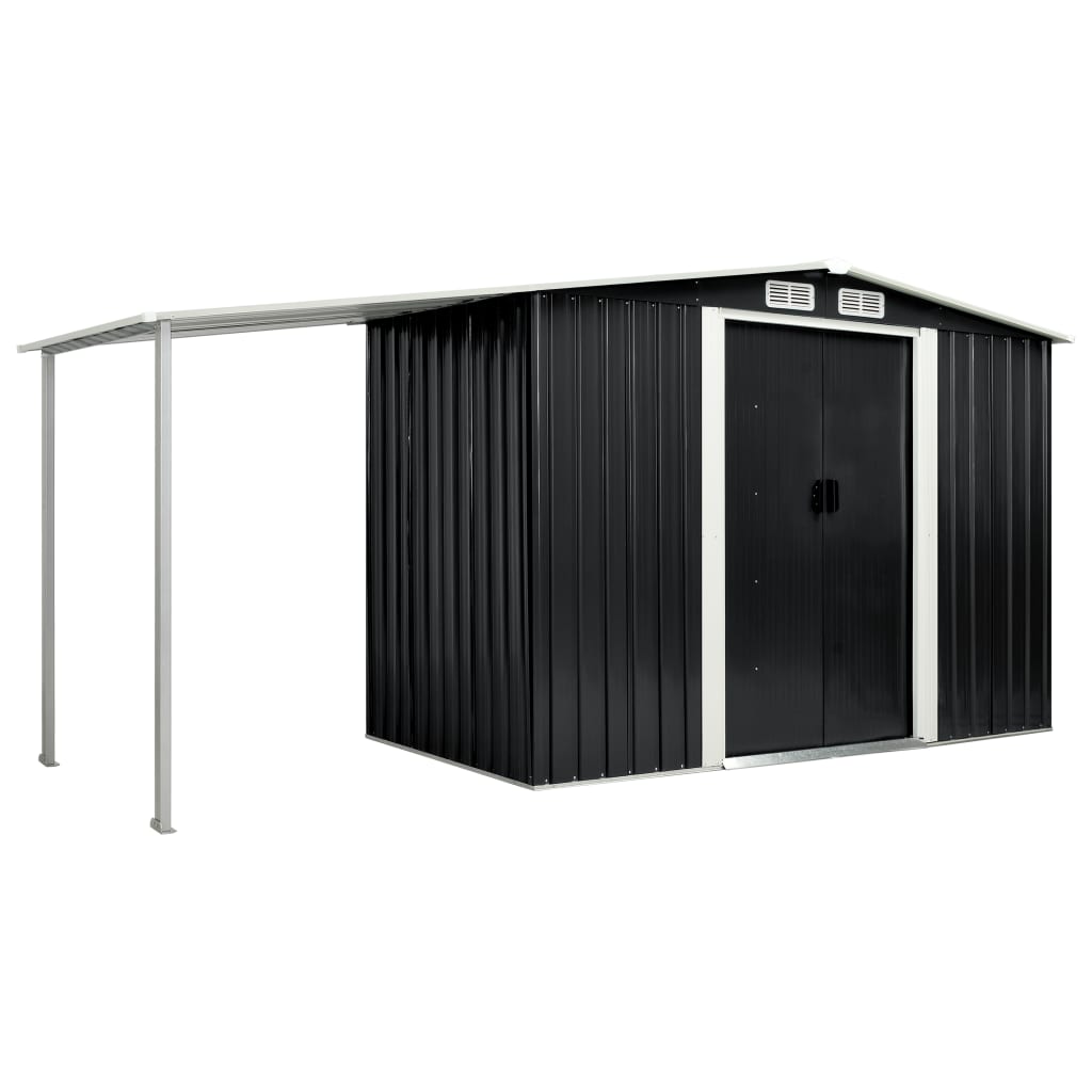 8718475724599_a_en_hd_1 vidaXL Garden Shed with Sliding Doors Anthracite 386x131x178 cm Steel - Image 1