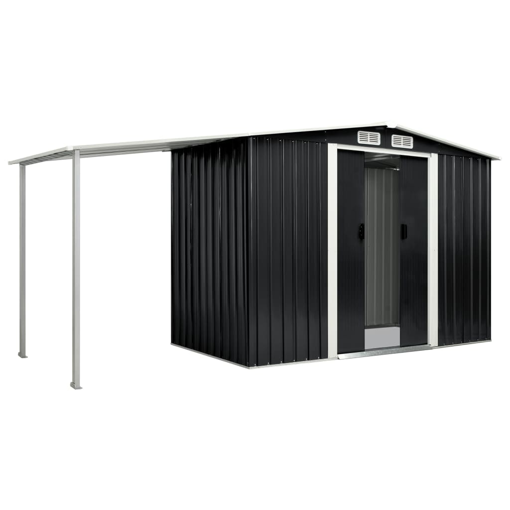 8718475724599_g_en_hd_1 vidaXL Garden Shed with Sliding Doors Anthracite 386x131x178 cm Steel - Image 2