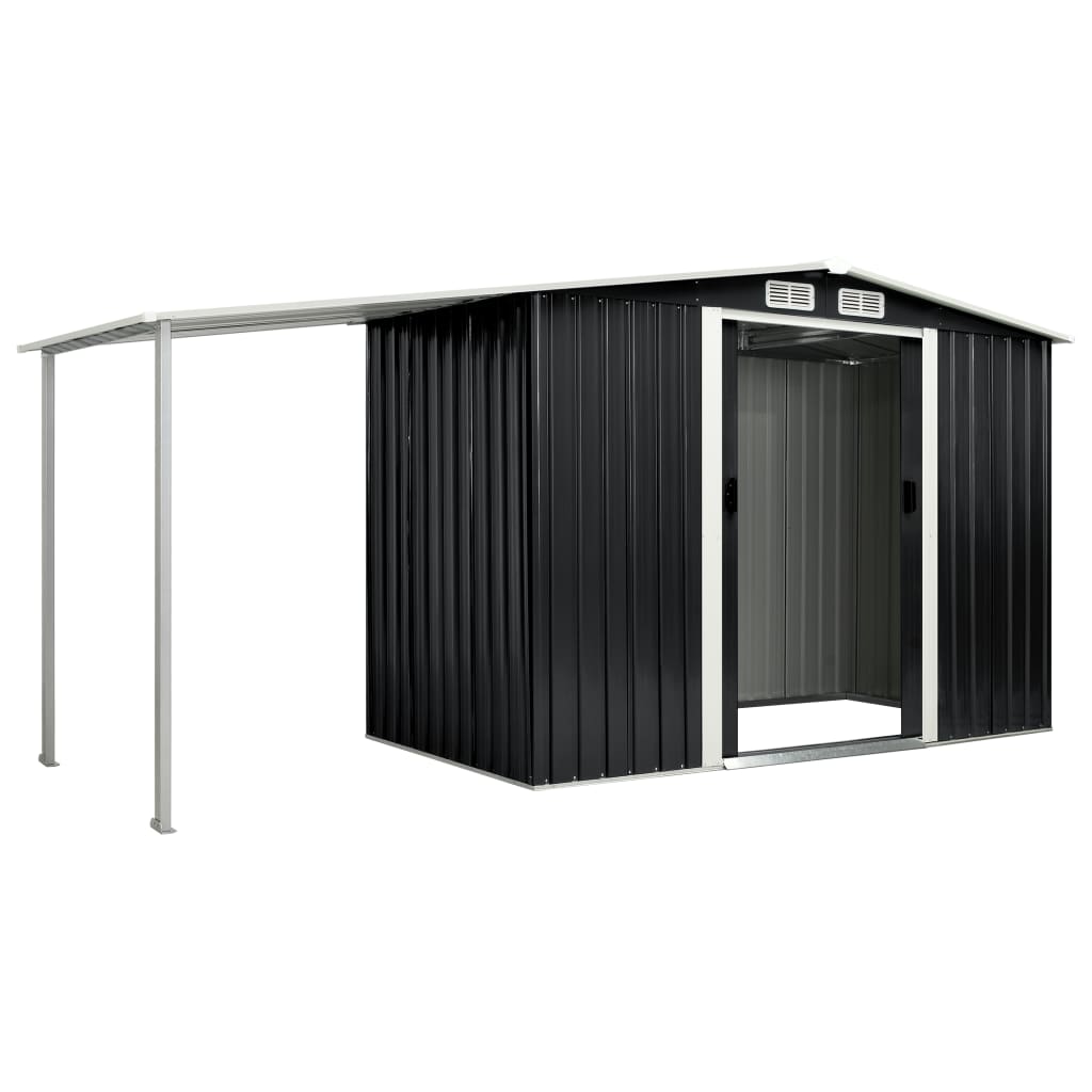 8718475724599_g_en_hd_2 vidaXL Garden Shed with Sliding Doors Anthracite 386x131x178 cm Steel - Image 3