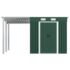 vidaXL Garden Shed with Extended Roof Green 346x193x181 cm Steel - Image 2