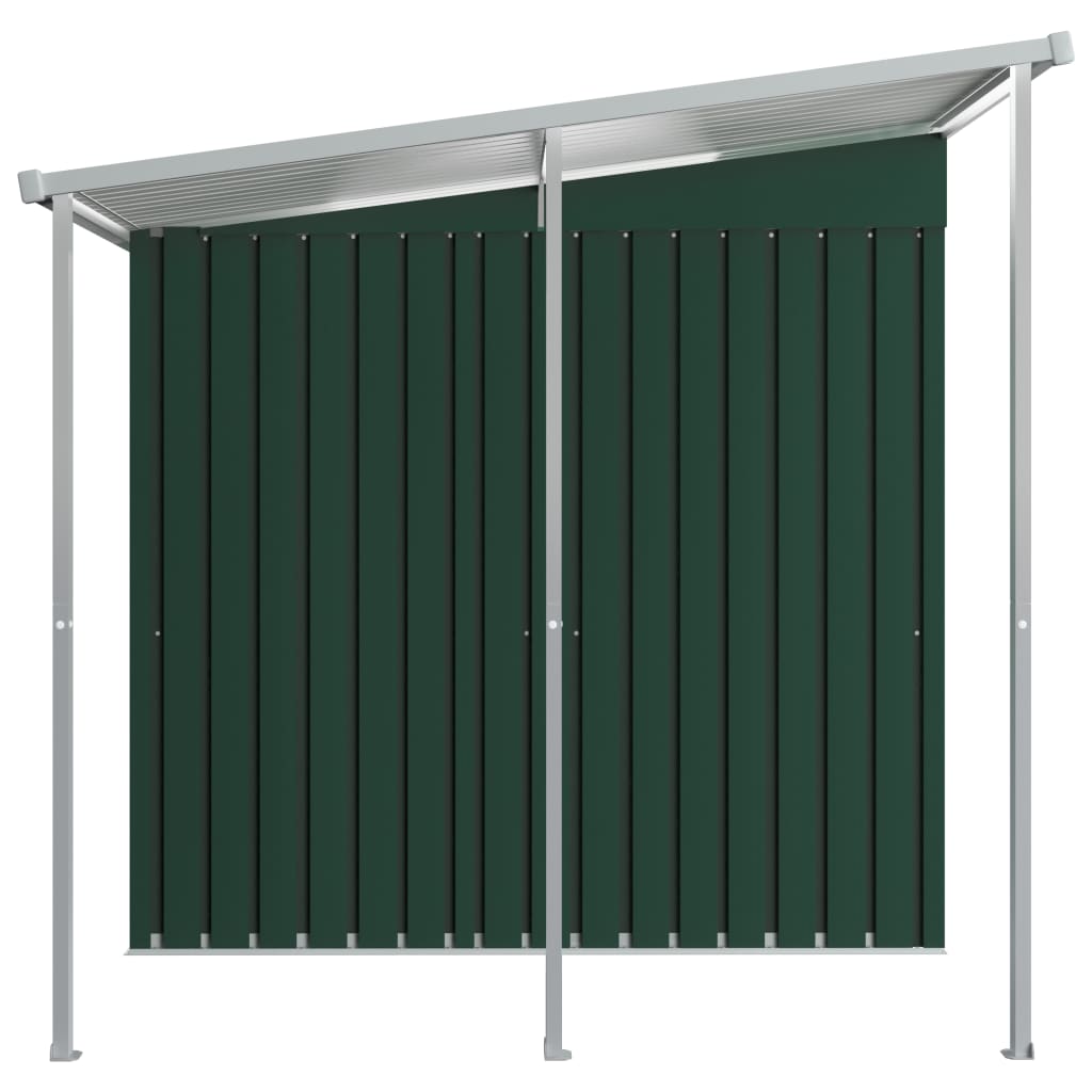 8718475724704_g_en_hd_2 vidaXL Garden Shed with Extended Roof Green 346x193x181 cm Steel - Image 3