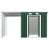 vidaXL Garden Shed with Extended Roof Green 346x193x181 cm Steel - Image 5