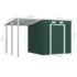 vidaXL Garden Shed with Extended Roof Green 346x193x181 cm Steel - Image 8
