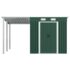 vidaXL Garden Shed with Extended Roof Green 346x236x181 cm Steel - Image 2